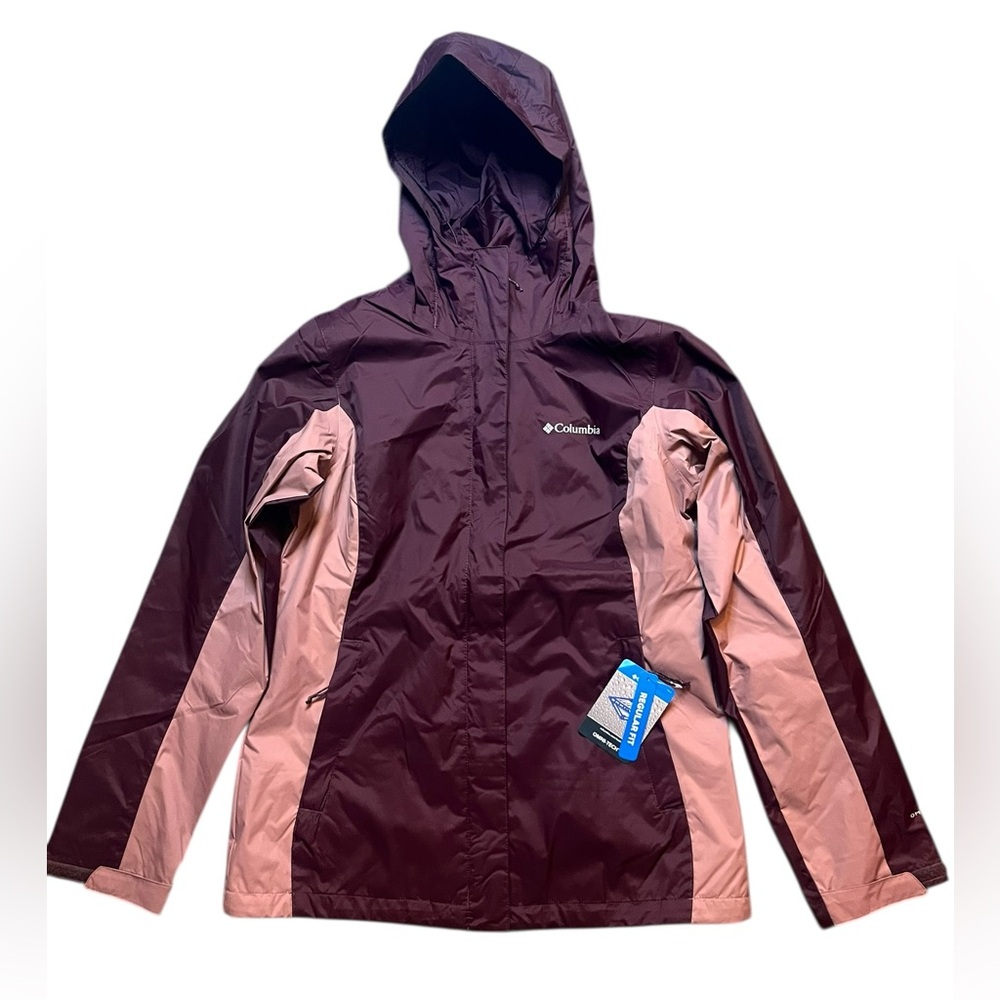 Columbia Women's Small Timber Pointe Hooded Jacket Coat Waterproof Moonvista/Fig